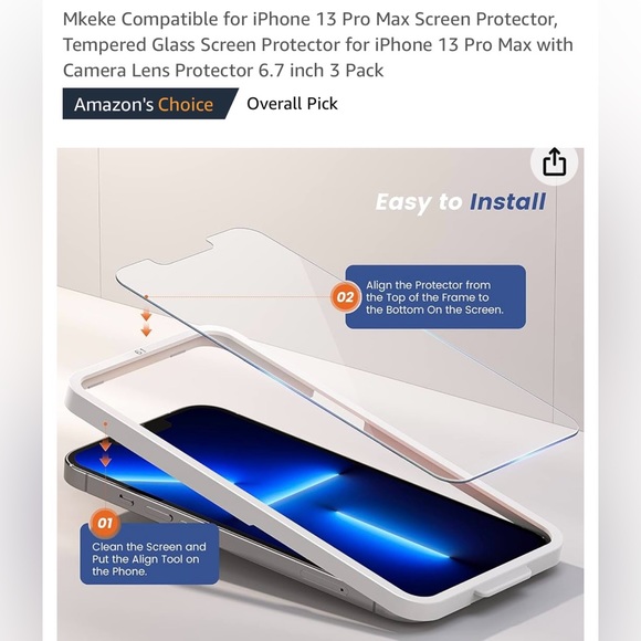 iPhone 13 screen protector 2 pack -tempered glass - Picture 7 of 11